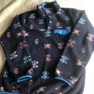 Patagonia synchilla snap t pullover blue medium